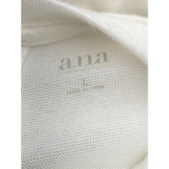 NWT ANA Ivory Lace-Up Back Long Sleeve Knit Sweater Size L - Picture 7 of 8